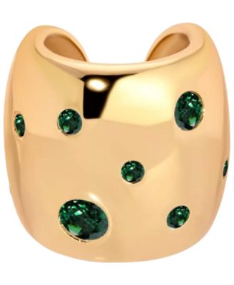 18k Gold-Tone Crystal Chunky Cuff Earrings