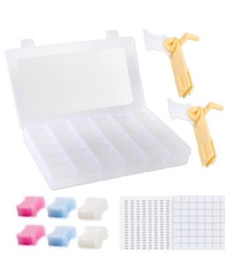 Embroidery Floss Organizer Box With Bobbin Winder 120 Bobbins