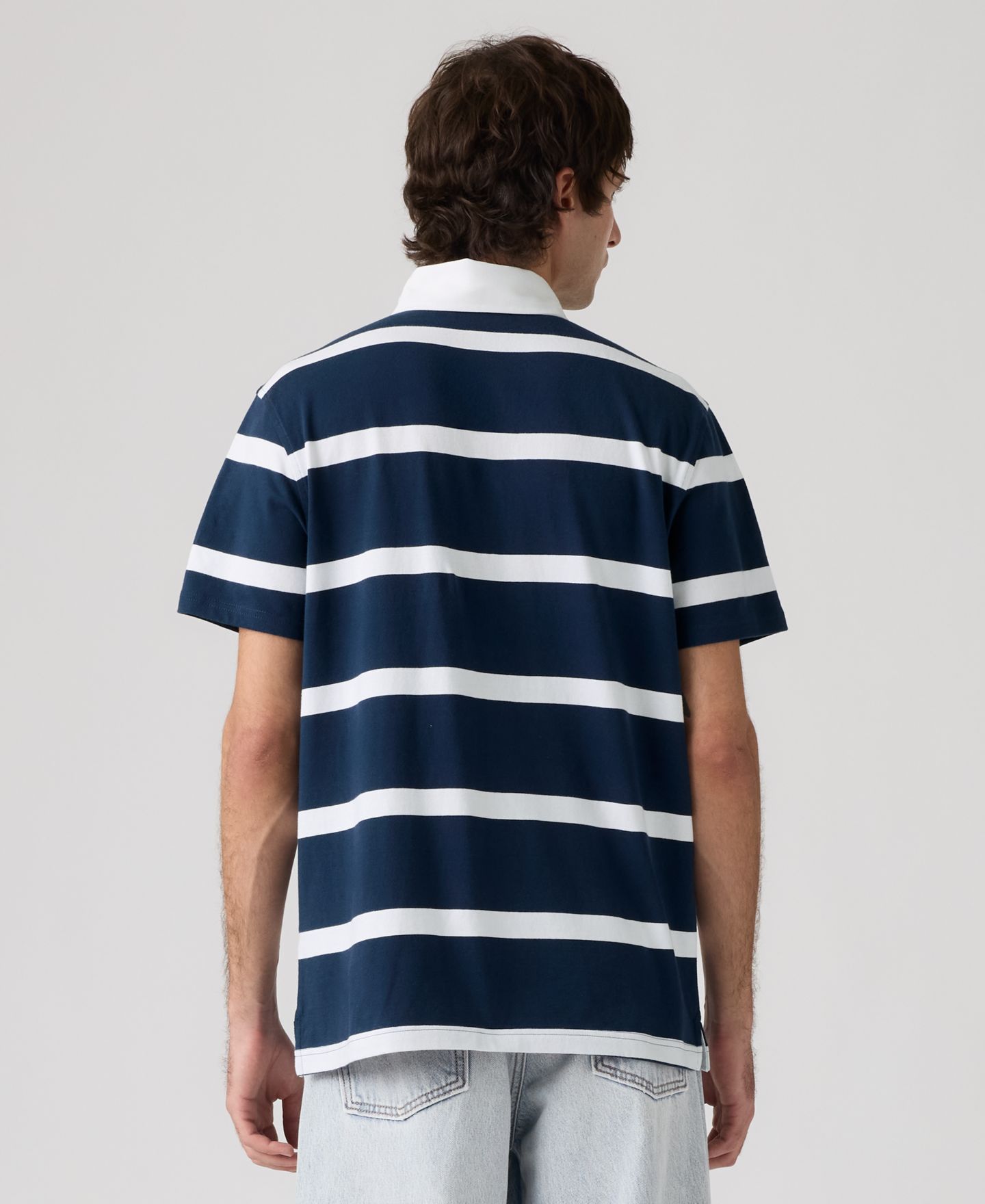 Мужское поло Levi's Short-Sleeve Rugby Polo Shirt, цвет: Полосатый — фото 4