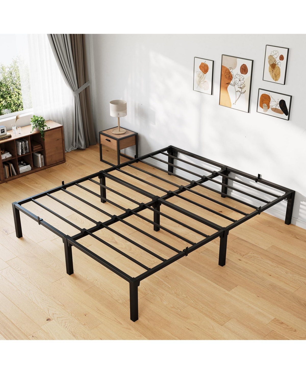 homfan 16 Inch Heavy Duty Metal Platform Bed Frame