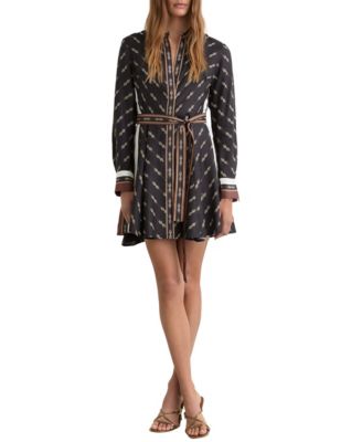 Women's Nina Chain-Print Belted Mini Dress