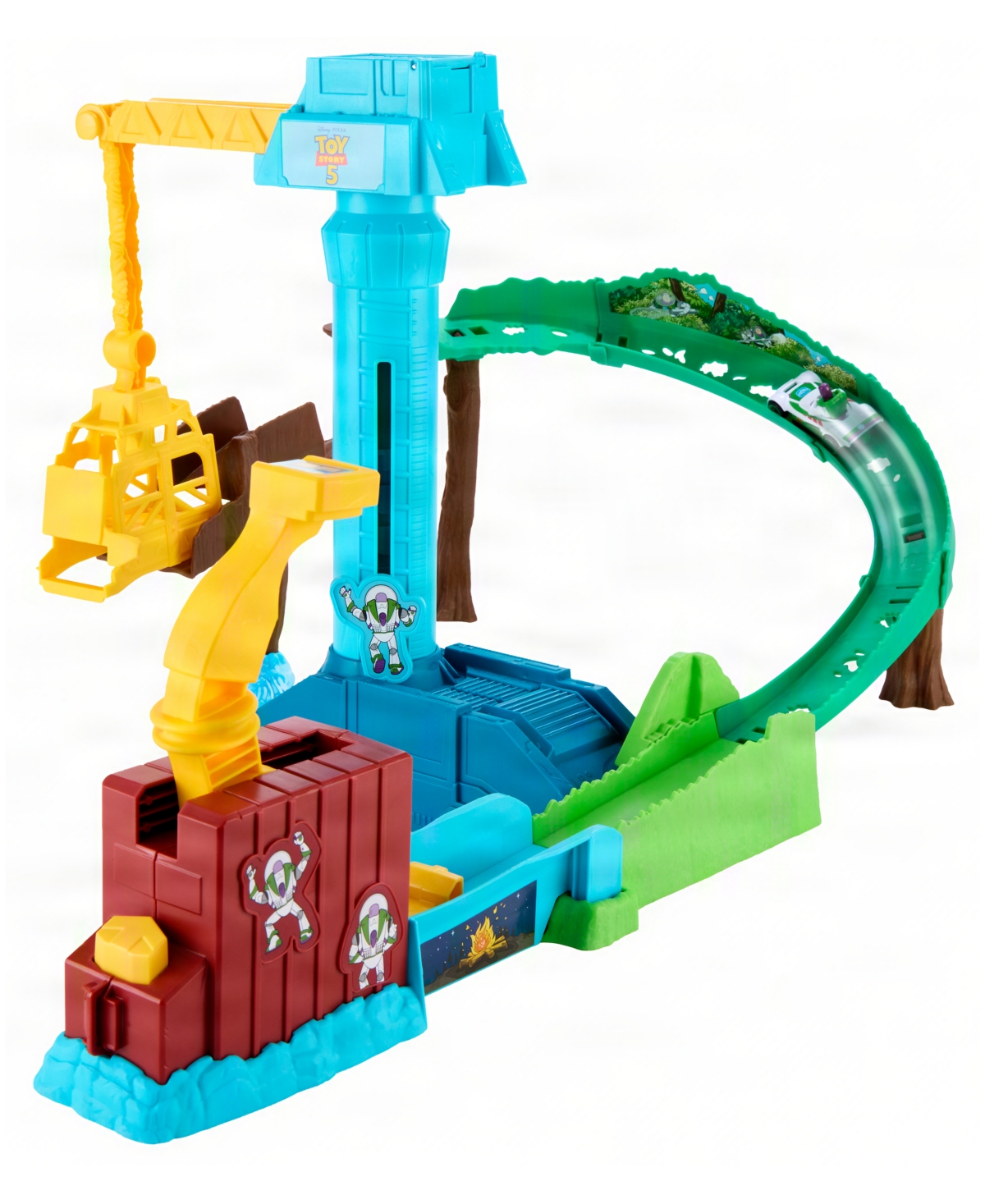 Hot Wheels Kids' Superstar Speeders Hi-tech Buzz Lightyear's Star Command Adventure Track Set In Multi