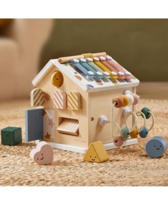 9-in-1 Wooden Activity Cube - Montessori Baby Activity Center