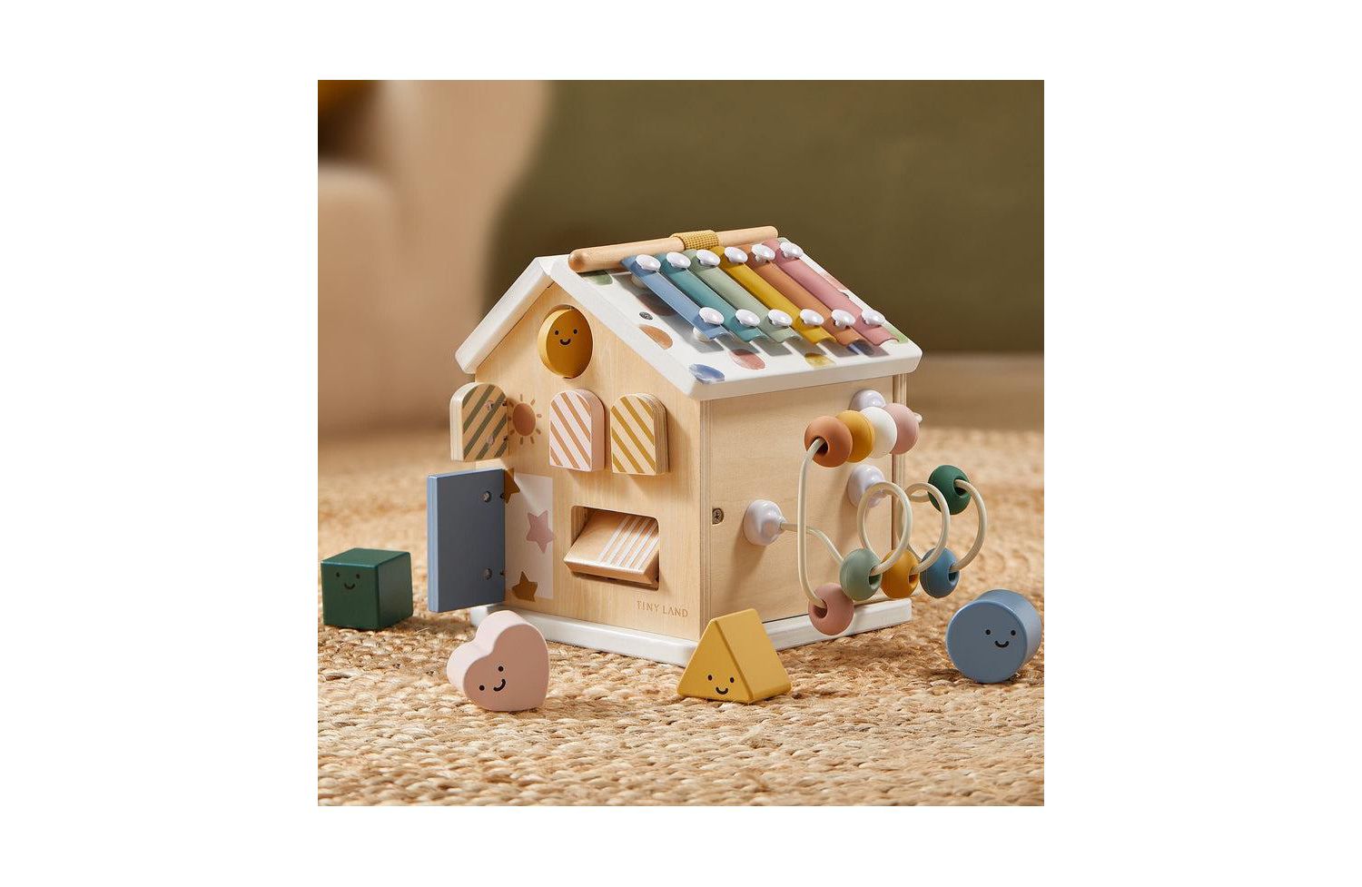 9-in-1 Wooden Activity Cube - Montessori Baby Activity Center