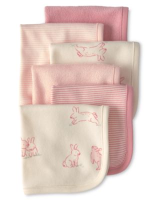 Baby Girls' Bunny Terry Washcloths, 6-Pack