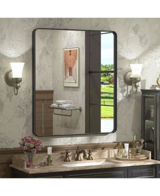 28" x 32" High-Strength Tempered Glass and Aluminum Alloy Framed Wall Decor Bathroom Vanity Mirror