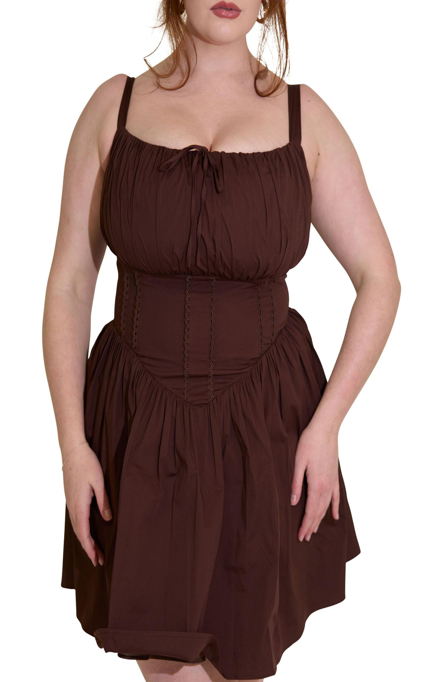Women's Camille Fuller Bust Cotton Mini Corset Dress