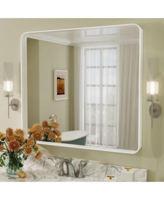 36" x 40" High-Strength Tempered Glass and Aluminum Alloy Framed Wall Decor Bathroom Vanity Mirror