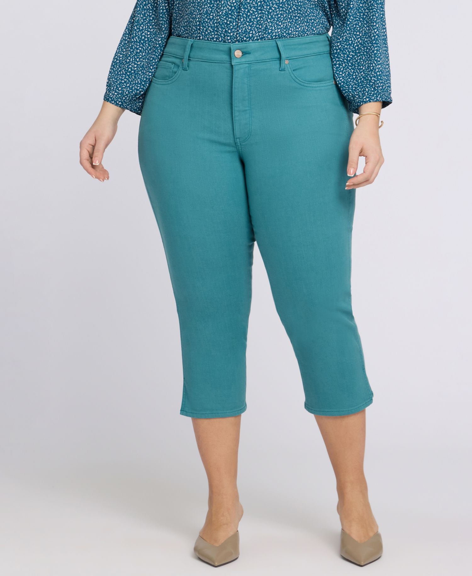 Plus Size Chloe Capri Jeans with Lift Tuck Technology in Cool Embrace Denim