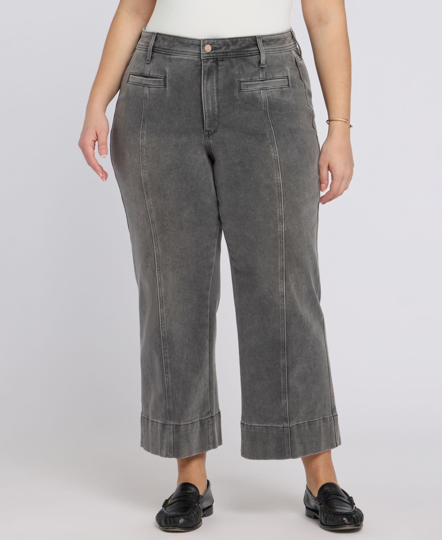 Plus Size Teresa Wide-Leg Ankle Jeans with Lift Tuck Technology