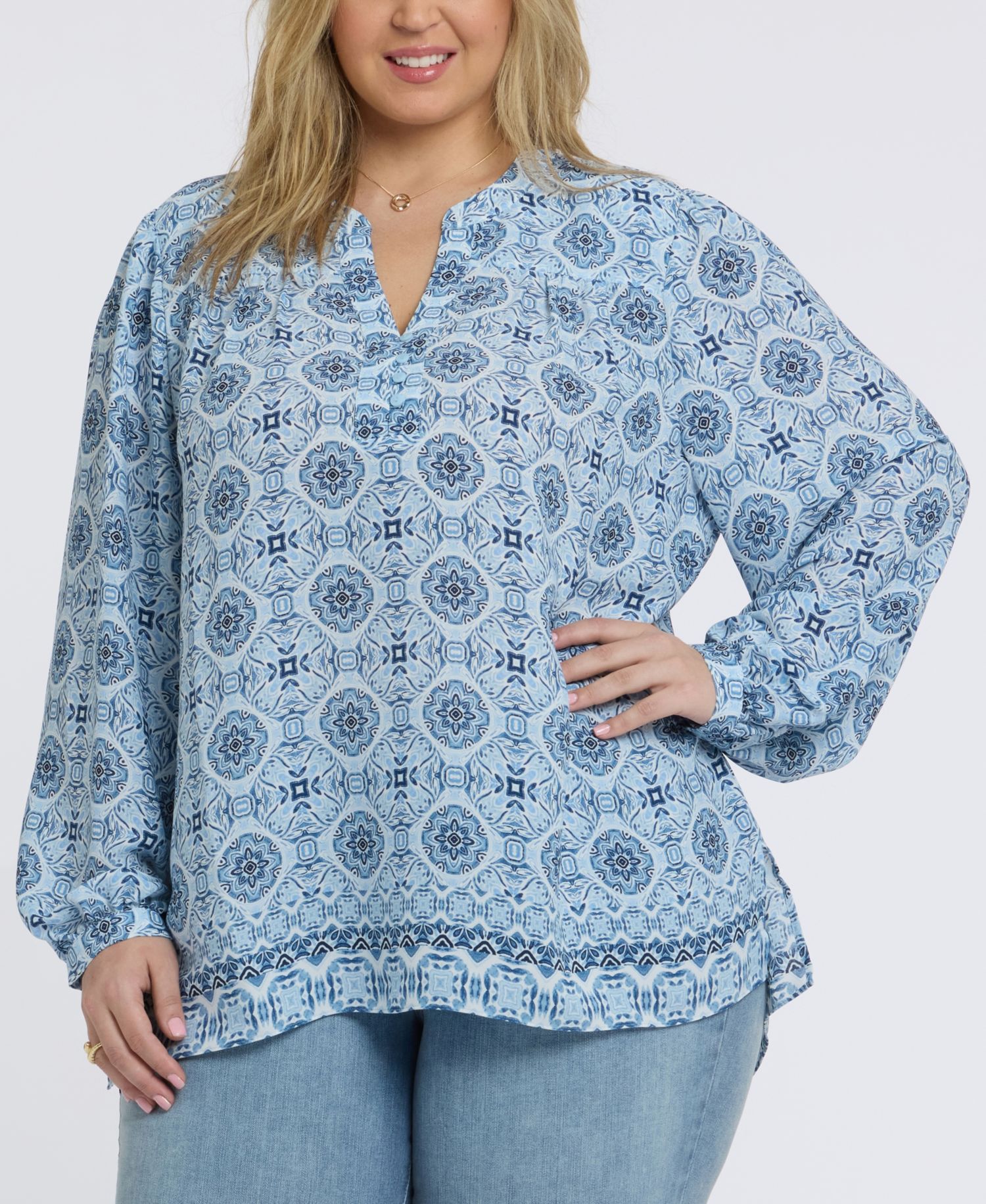 Plus Size Trinity Split Neck Top