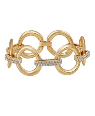 Glass Stone Gold-Tone Bracelet