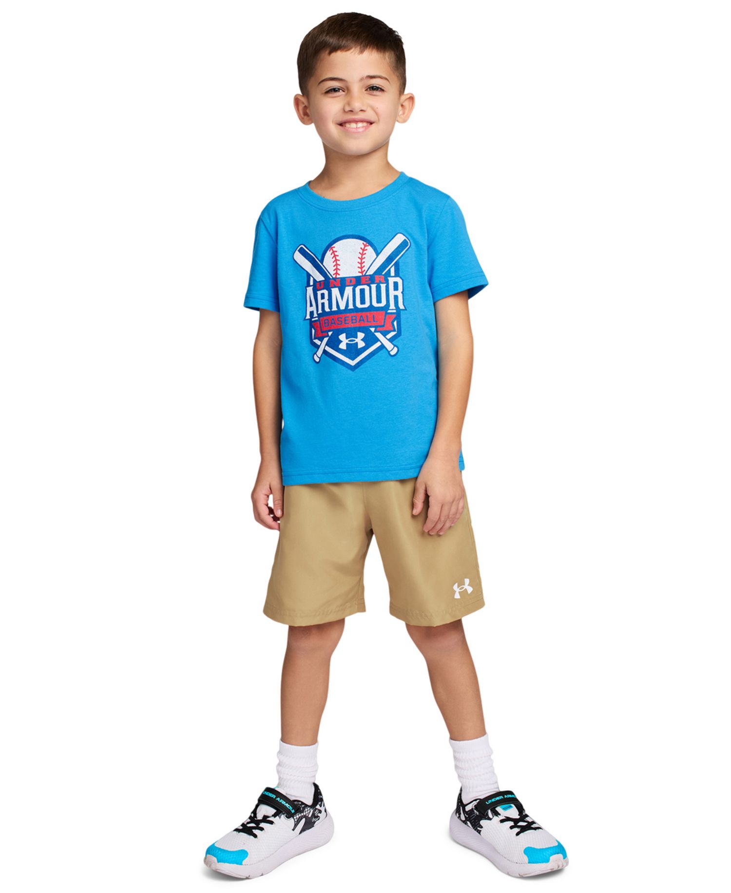 Boys' 2T-7 Crewneck T-Shirt and Woven Shorts, 2-Piece Set
