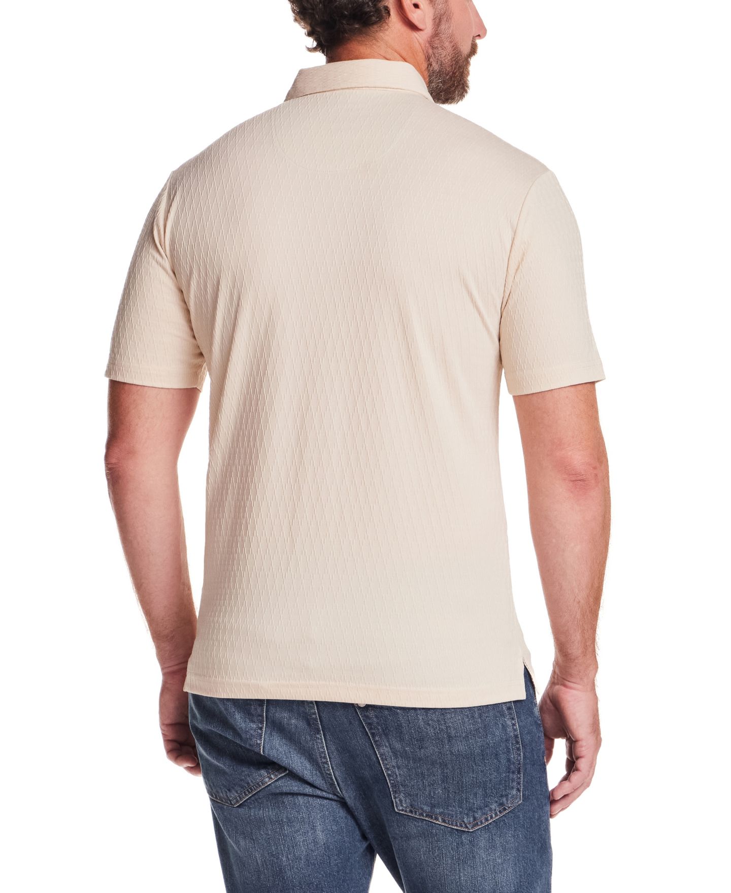 Мужское поло Weatherproof Vintage Diamond Textured Polo Shirt, цвет: Turtle Dove — фото 3
