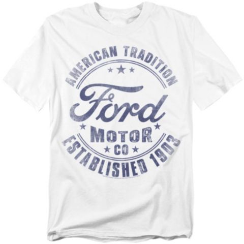 Мужская футболка Mustang Ford Built In The USA Retro, цвет: Белый
