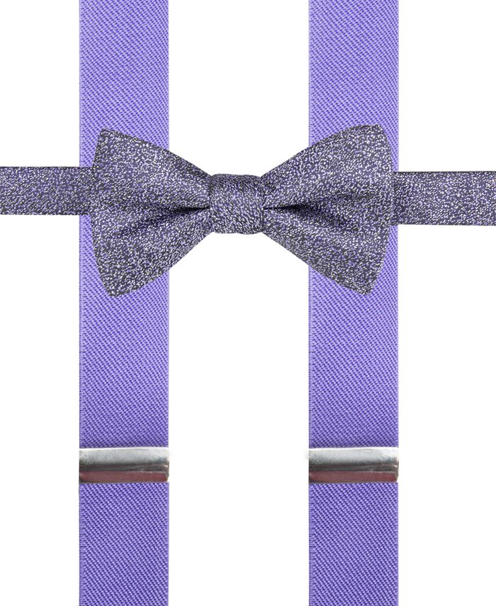 Alfani Purple Bow Tie & Suspender Set, Created for Macy's Macy's