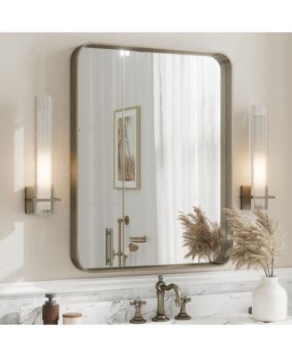  High-Strength Tempered Glass and Aluminum Alloy Framed Wall Decor Bathroom Vanity Mirror in Brushed Bronze