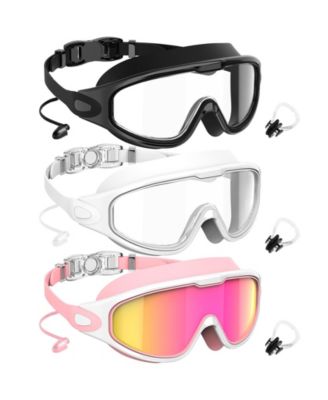 Swim Goggles Anti-fog UV 180degree(s) Clear View Adult 3 Pack
