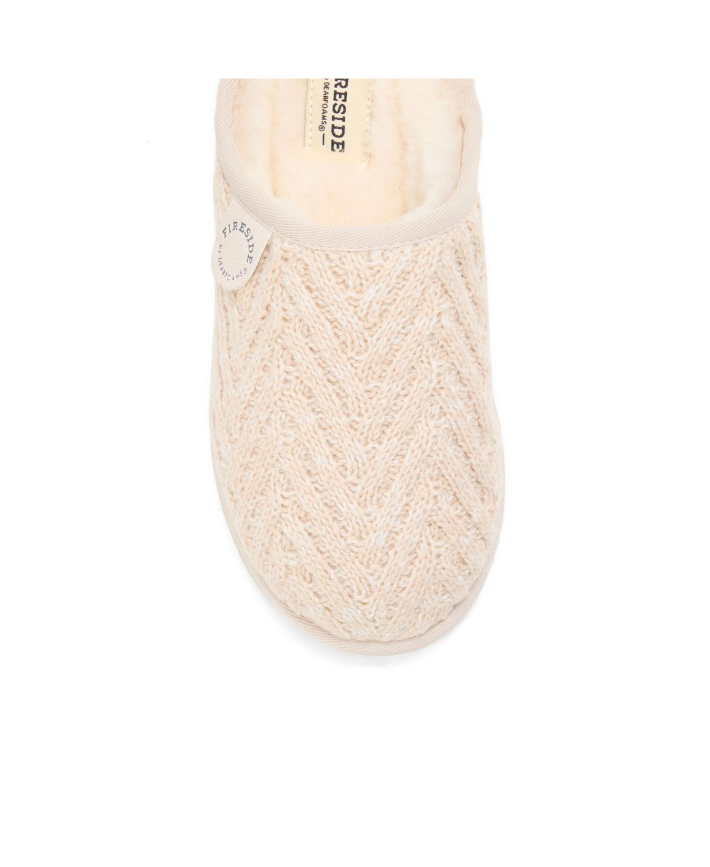 Женские сабо Dearfoams Greta Genuine Shearling Knit Clog Slipper, цвет: Костяной — фото 8