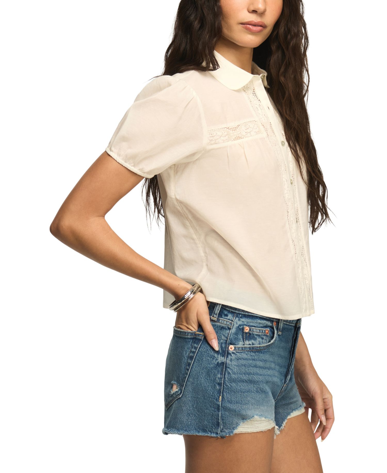 Women's Embroidered Peter Pan Collar Top