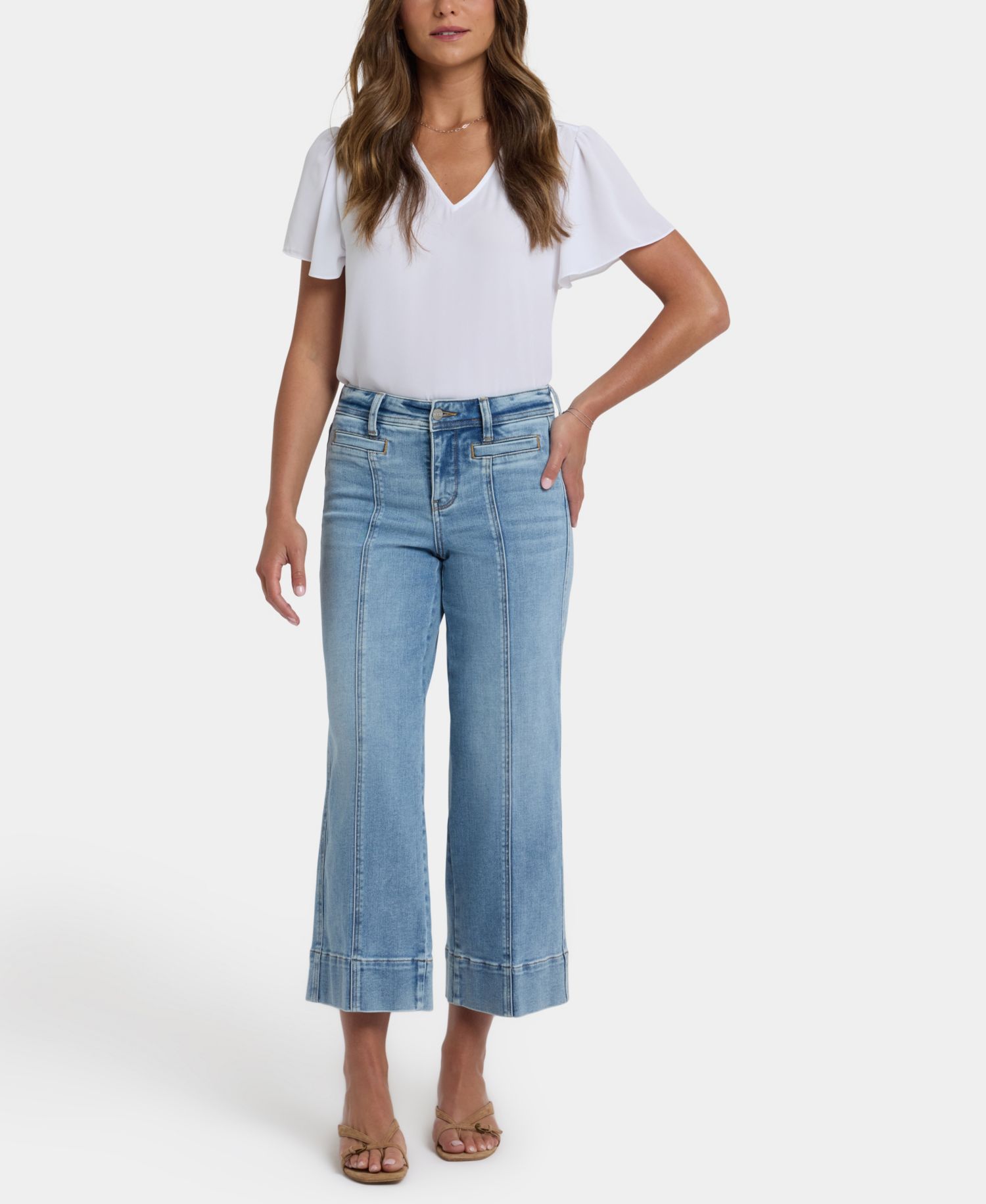 Petite Teresa Wide-Leg Ankle Jeans with Lift Tuck Technology
