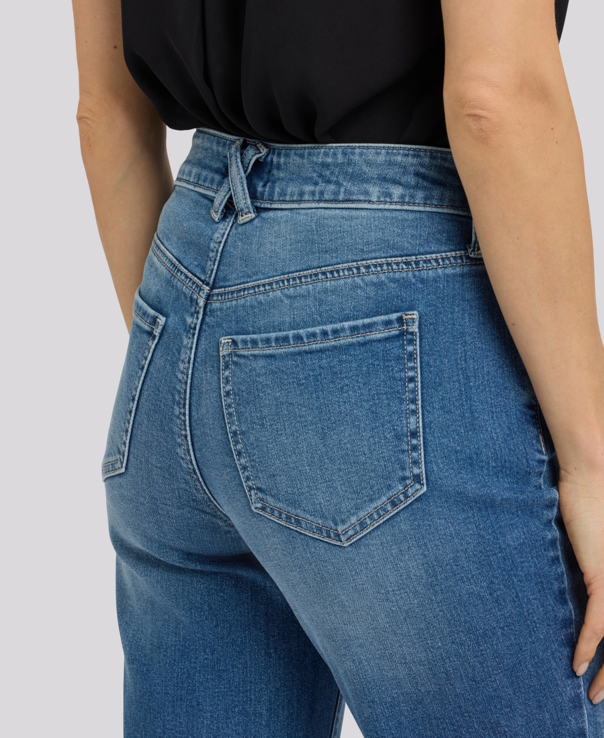 Nydj Petite Bailey Relaxed Straight Jeans with Hem Detail and Lift Tuck Technology