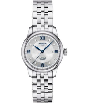 Women's Swiss Automatic Le Locle Diamond Accent Stainless Steel Bracelet Watch 29mm