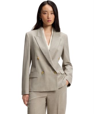BOSS by Women's M&eacute;lange Virgin Wool Regular-Fit Blazer