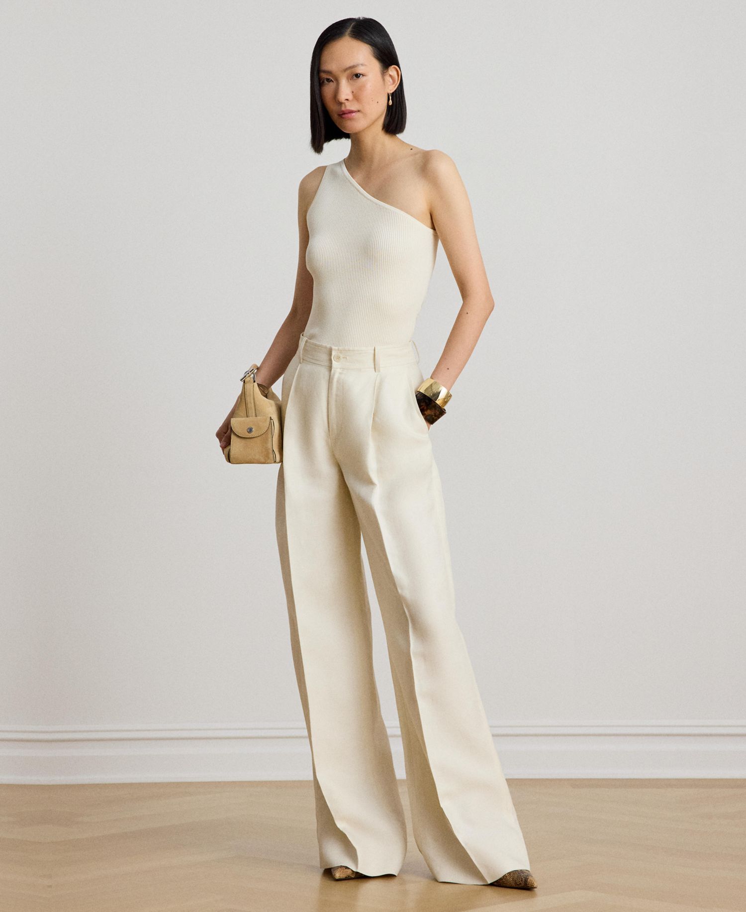 Women's Rib-Knit One-Shoulder Sweater