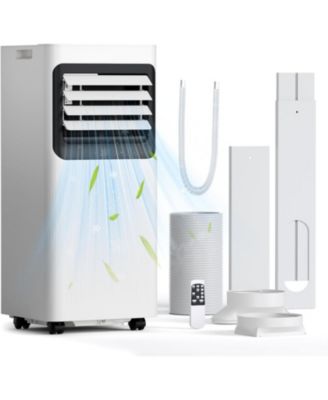 8000 BTU Portable Air Conditioner for 350 Sq Ft, 4-in-1 AC with Cool/Fan/Dehumidifier, Remote, 24H Timer, Window Kit