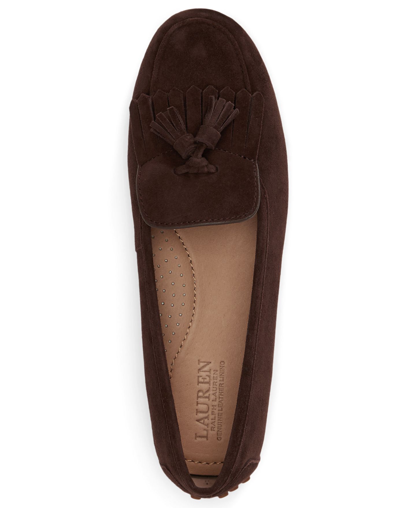 Женские туфли Lauren Ralph Lauren Tayte Kiltie Driver Slip-On, цвет: Каштановый коричневый — фото 4