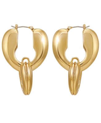 Gold-Tone Click-Top Linear Earrings