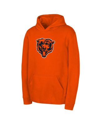 Big Boys and Girls Orange Chicago Bears Team Logo Pullover Hoodie
