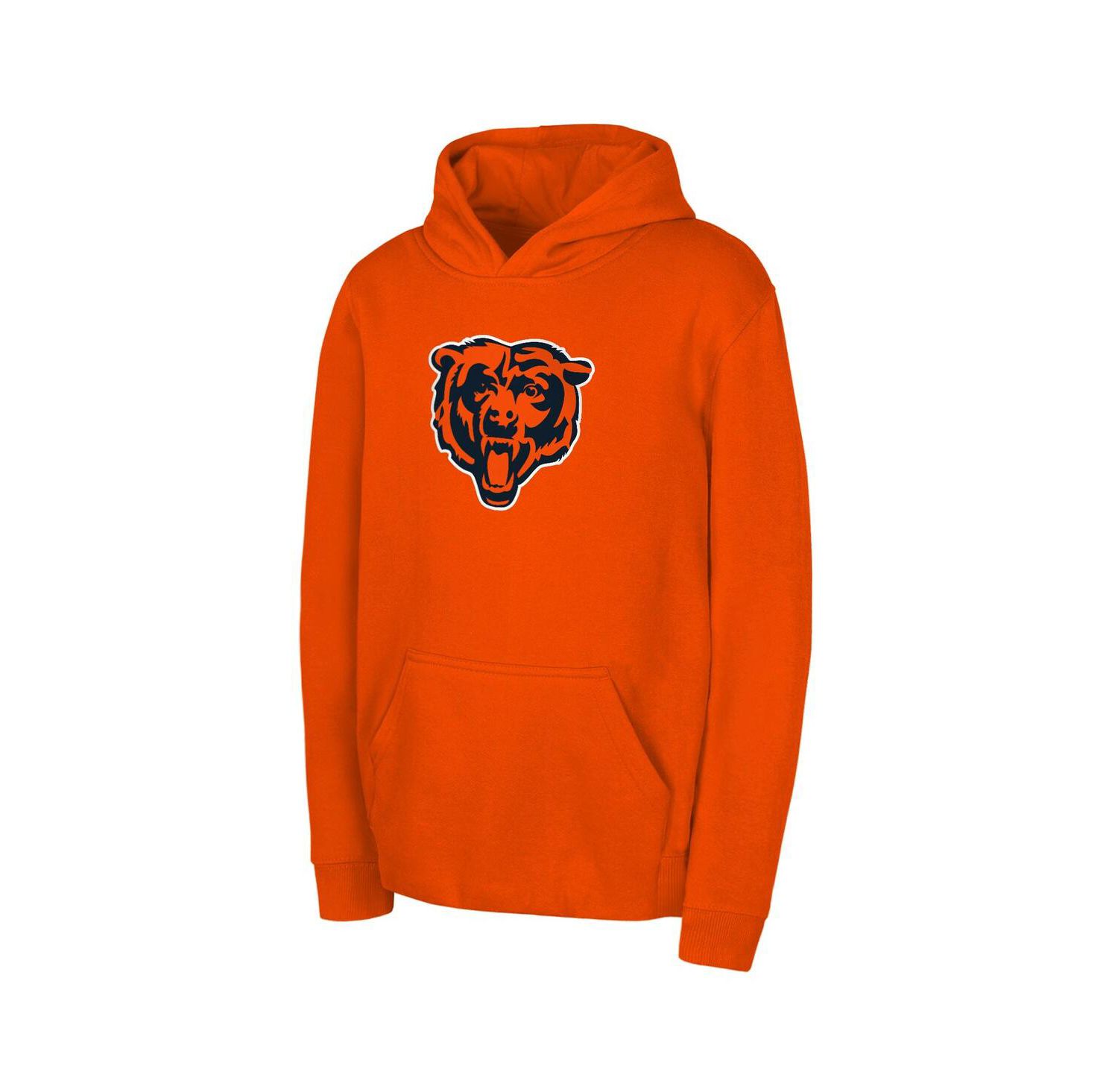 Big Boys and Girls Orange Chicago Bears Team Logo Pullover Hoodie