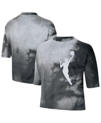Women's Black WNBA Team 13 Shadow-Dye Boxy Cropped T-Shirt