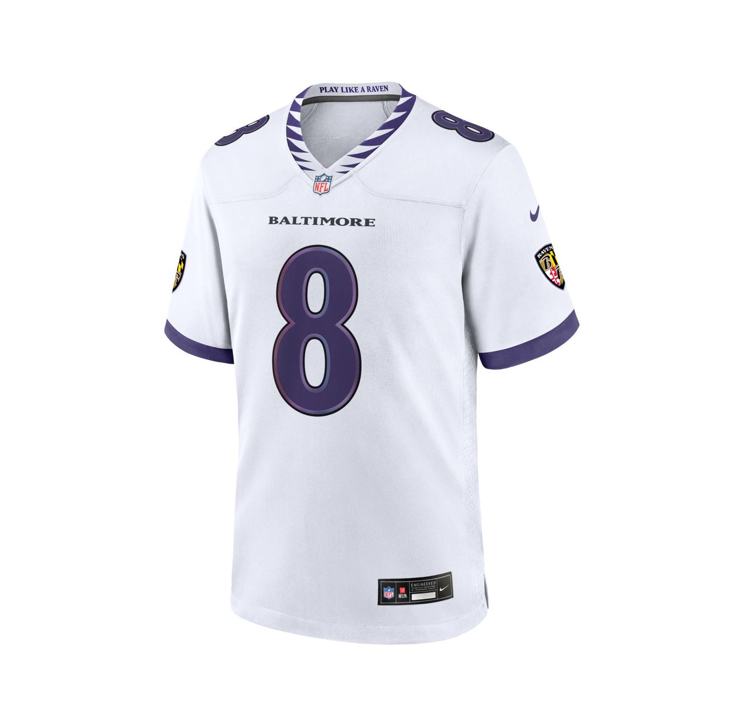 Men's Lamar Jackson White Baltimore Ravens Game Jersey