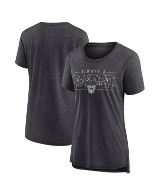 Women's Charcoal Las Vegas Raiders Vintage Graphic Tri-Blend Scoop Neck T-Shirt