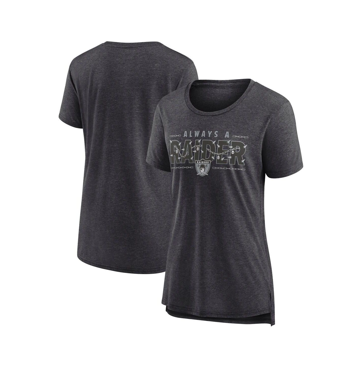 Женская футболка Nike Charcoal Las Vegas Raiders Vintage Graphic Tri-Blend Scoop Neck — фото 1