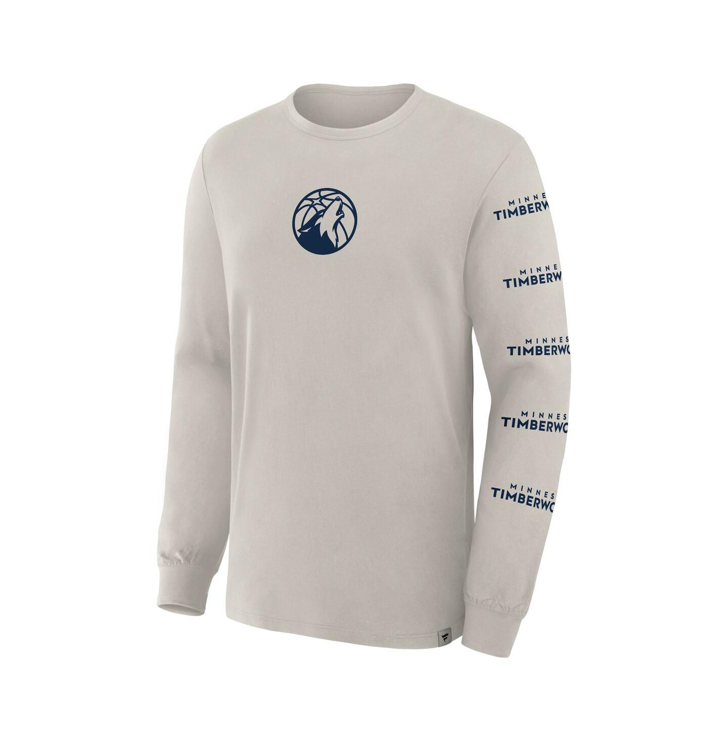 Мужская футболка Fanatics Cream Minnesota Timberwolves Crossover Collection Ball Screen Action Premium Long Sleeve — фото 1