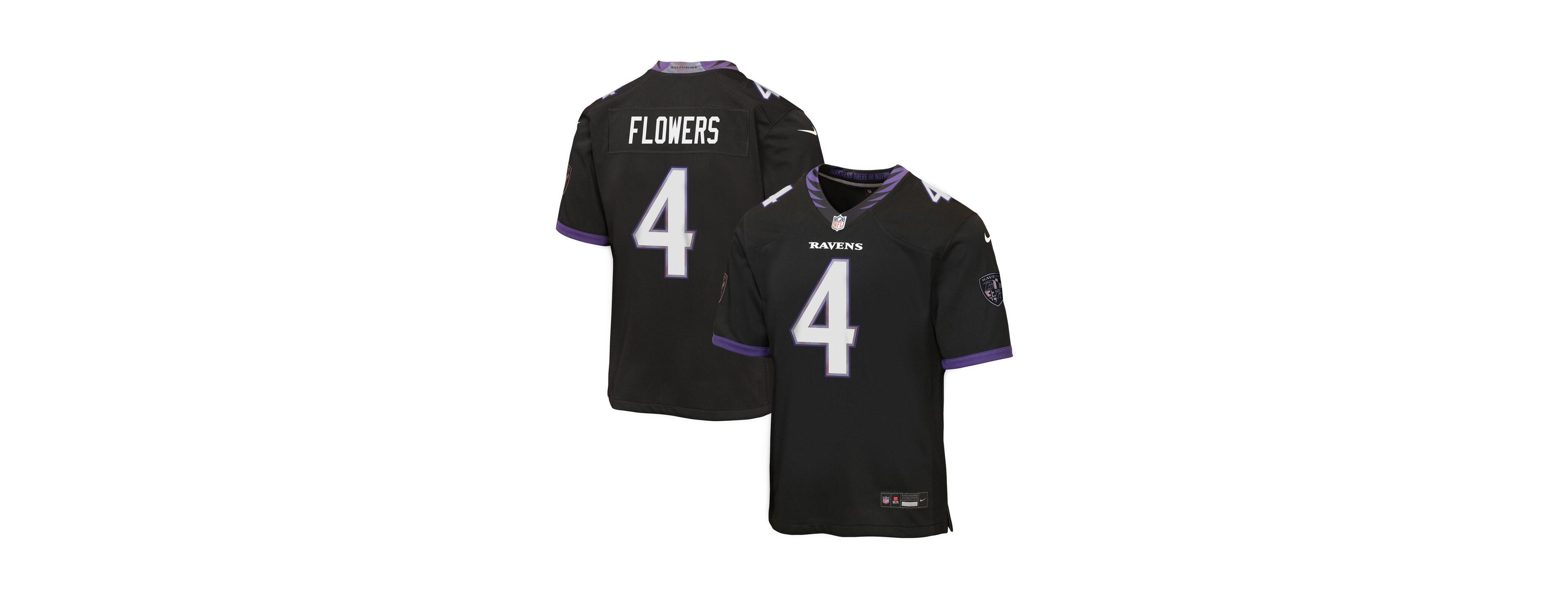 Nike Big Boys and Girls Zay Flowers Black Baltimore Ravens Alternate Game Jersey
