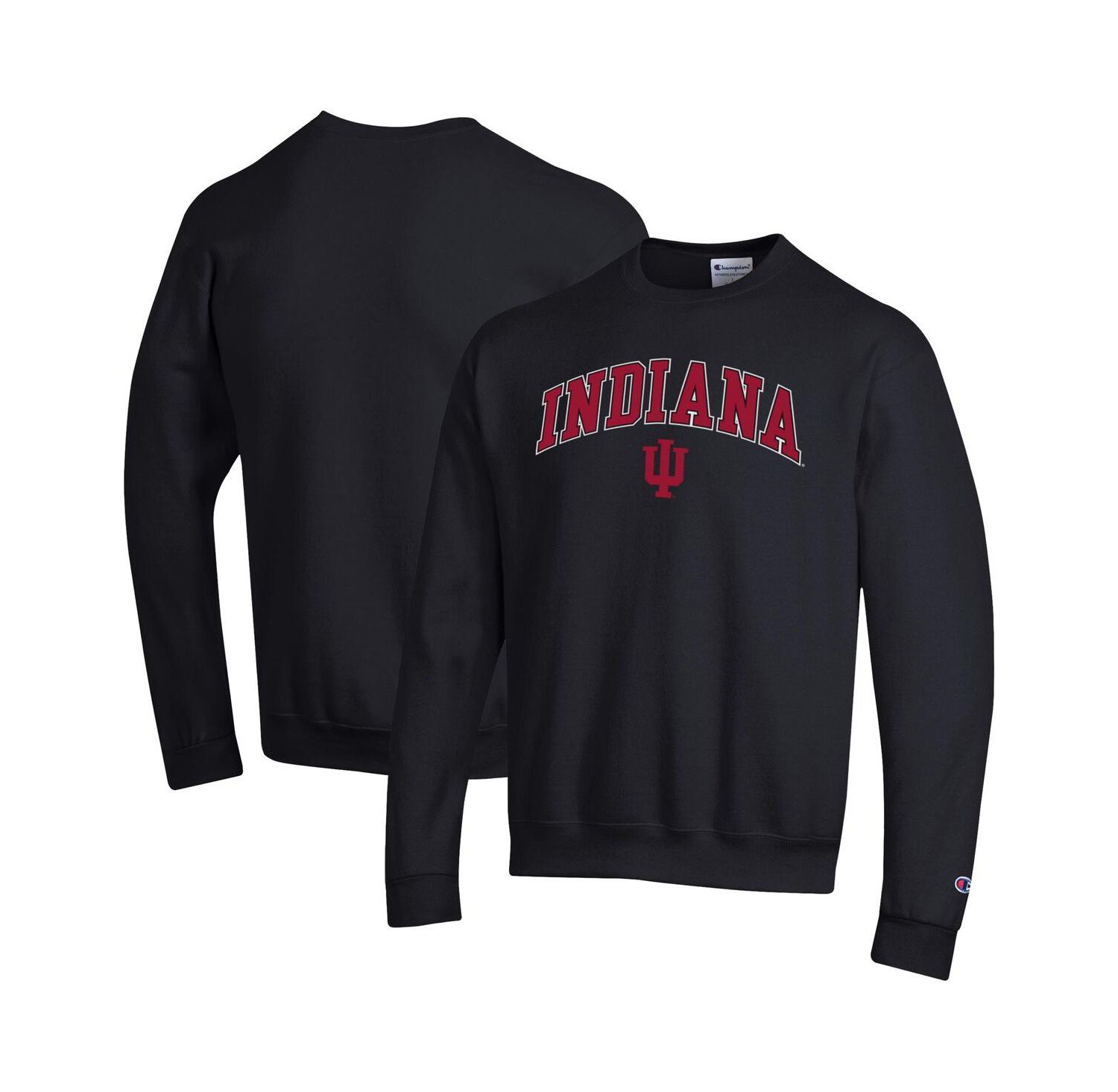 Men's Crimson Indiana Hoosiers Arch Over Logo Pullover Sweatshirt