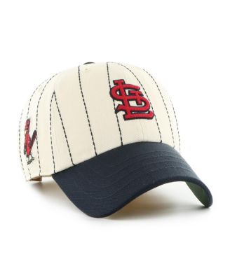 x Rawlings Men's Natural/Navy St. Louis Cardinals Pinstripe Clean Up Adjustable Hat