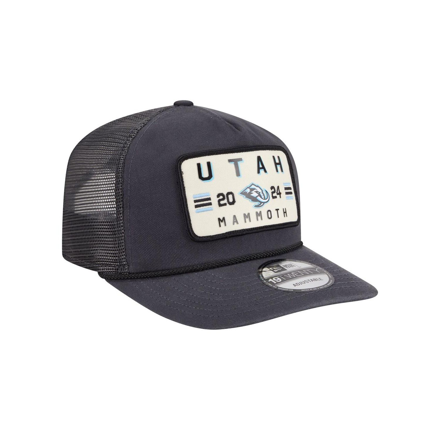 Men's Charcoal Utah Mammoth Washed Patch 19TWENTY Trucker Adjustable Hat
