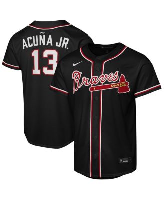 Big Boys and Girls Ronald Acu&ntilde;a Jr. Black Atlanta Braves Fashion Replica Player Jersey
