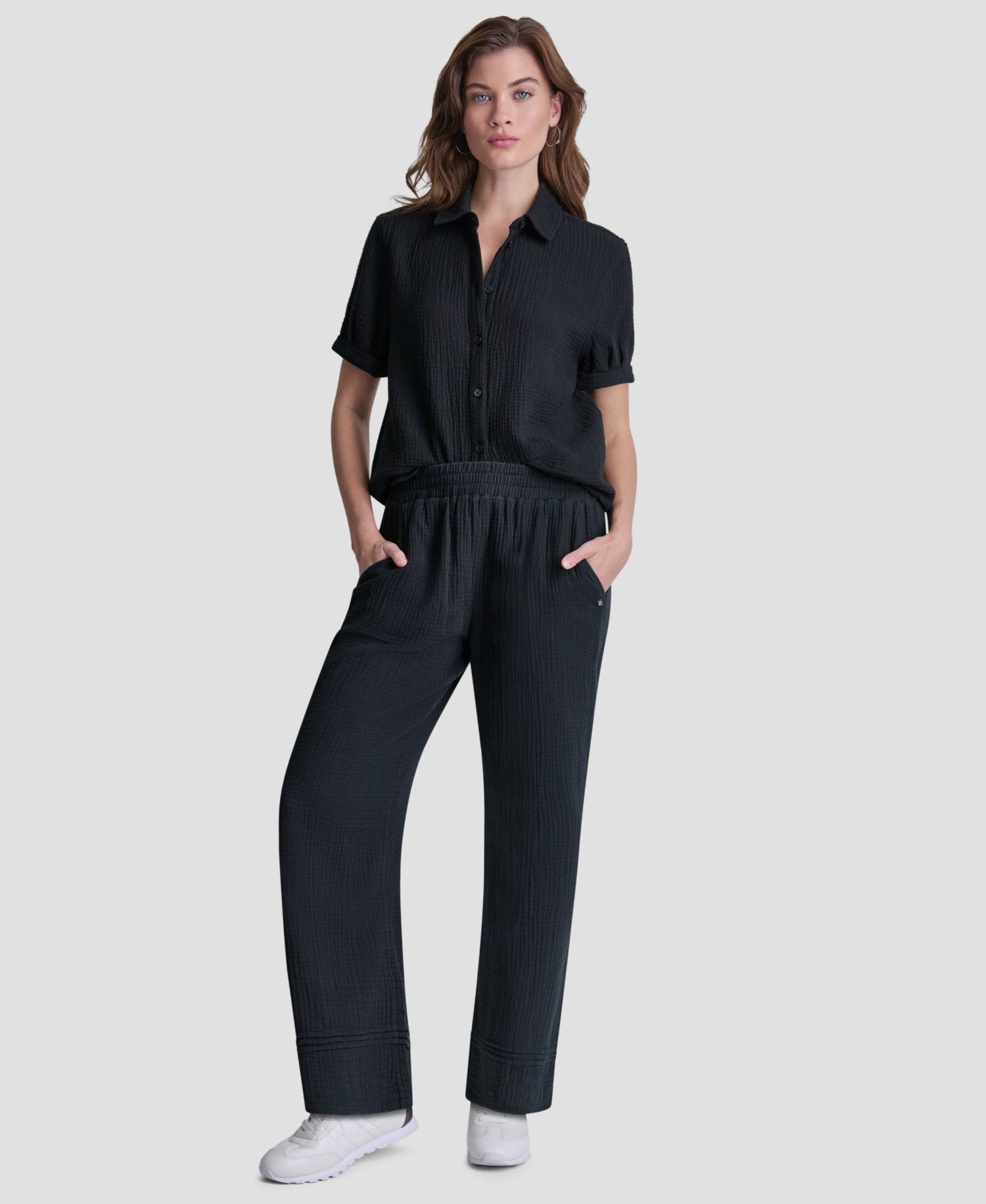 Petite Cuffed Short-Sleeve Shirt