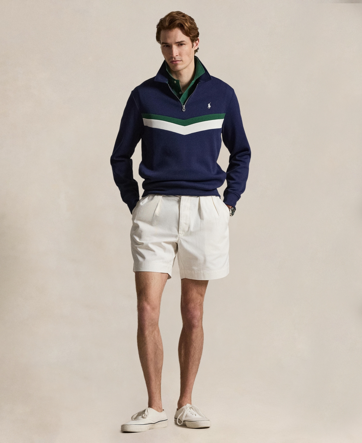 Polo Ralph Lauren Men's Double-Knit Quarter-Zip Sweatshirt