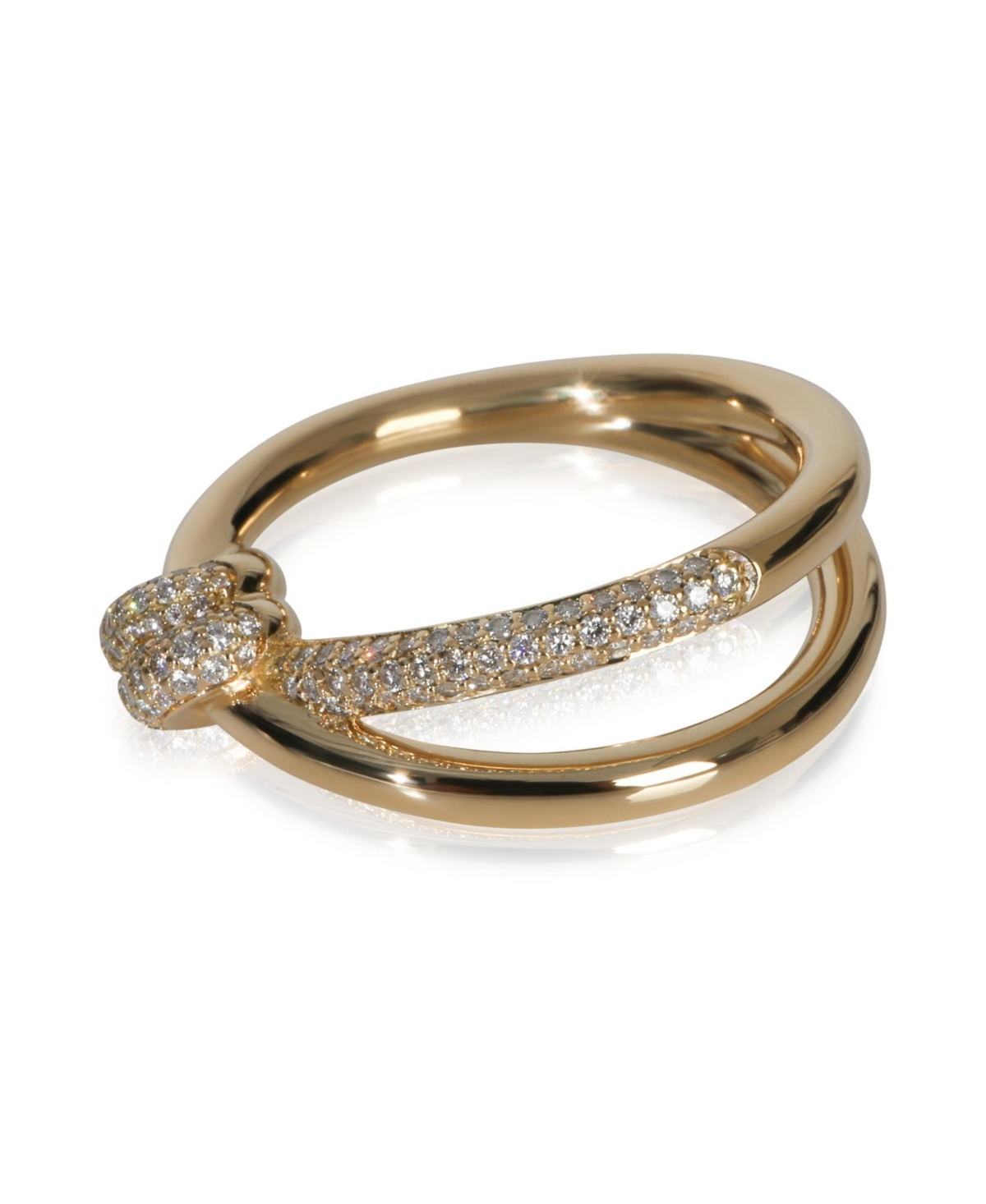 Pre-Owned Tiffany & Co Yellow Gold Diamond Double Row Knot Ring