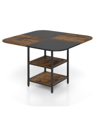 Modern 47.5 Inches Square Kitchen Table Mixed Color Tabletop