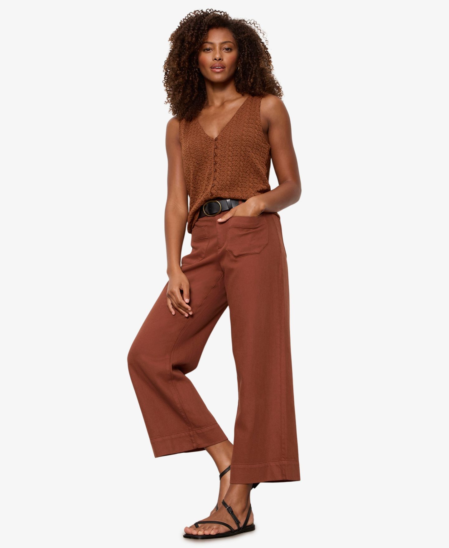 Женские брюки Sanctuary Soft Marine Cotton Cropped Pants, цвет: Глиняный — фото 3