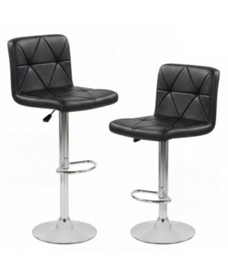 Bar Stools Set of 2 Adjustable Swivel Barstools with Back and Footrest for Kitchen
